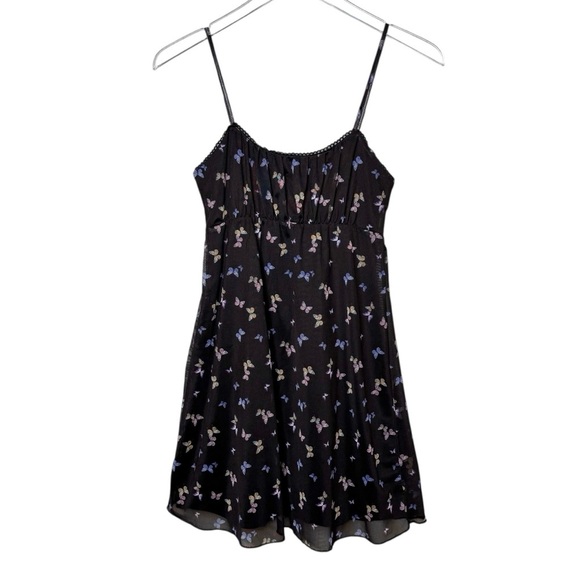 Aeropostale Dresses & Skirts - Aeropostale Black Mini Buttefly 90S Mesh Baby Doll Mini Mesh Dress Sz S